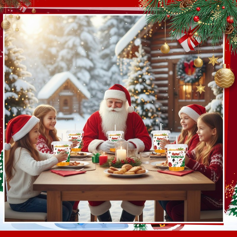 Shinymoon 20 Pcs Christmas Plastic Buckets Bulk Merry Christmas Cups