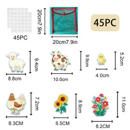 BEUNITONE 45-Pcs Zoo Animal Felt Storyboard with Felt Background fabric-11 x 9 inches Flannel Board Stories for Interactive Storytelling Play Activity Kits-Elephant,Panda,Giraffe,Lion,Tiger