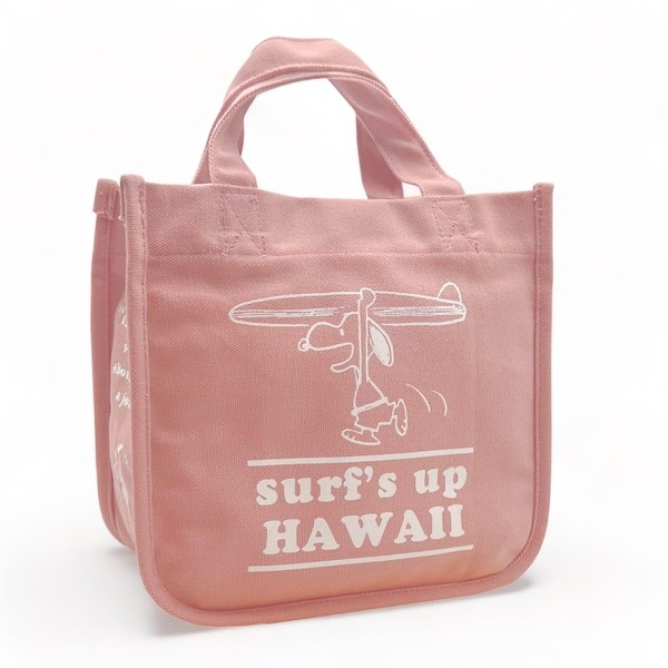 Pukana Snoopy Snoopy Tote Bag Lunch Bag Hawaiian Peanuts Mini Tote (Pink)