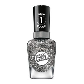 Sally Hansen Miracle Gel™, Deep Sea Diamond, Long Lasting, Gel-Like Formula, No UV Lamp Needed, Silver Glitter Nail Polish
