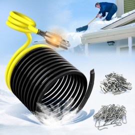 Electric Heat Tape for Roof and Gutter YeloDeer, Heat Trace Cable with 6 ft Power Cold Lighted Plug, 7 W/Ft 120 V 75 ft.