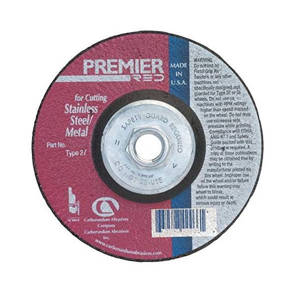 Depressed Center Wheel, 4 1/2 in Dia, 1/4 in Thick,