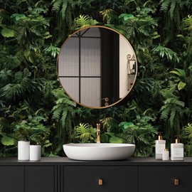 FunStick 17.5"x354" Green Tropical Peel and Stick Wallpaper Dark Jungle Forest Leaves Wall Paper Renter Friendly Wallpaper Kitchen Cabinet Contact Paper Black Self Adhesive Vinyl Wallpapers for Walls