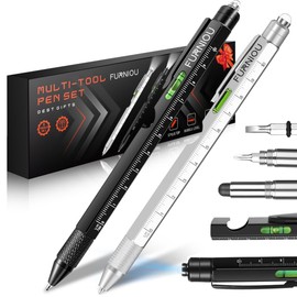 Mens Gifts for Men Dad Husband Christmas,Stocking Stuffers for Adults, 2Pack 9 in 1 Multitool Pen Dad Gifts for Fathers Day, Birthday Gifts for Men/Dad/Women, Mens Gifts for Him