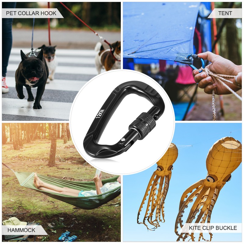 4pcs 12KN Twist Locking Carabiner Snag Free Carabiner Pet Collar