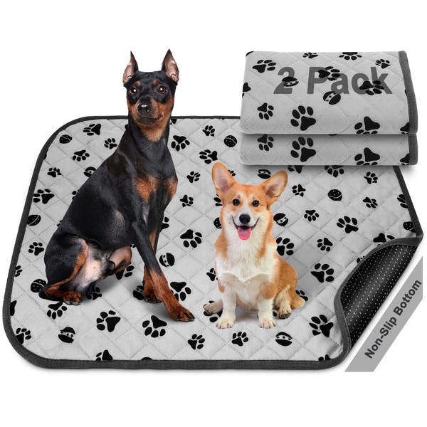 Washable Pee Pads for Dogs,18"x24"Puppy Pad,2 Packs Non Slip Dog Mats with Great Urine Absorption,Pet Dog Supplies, Reusable Dog Pads Training Pads for Whelping, Potty,Training, Playpen, Crate