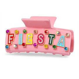 Vokone Mexican Cinco De Mayo Hair Claw Clips Fiesta Hair Clips Nonslip Acetate Claw Clips for Women Girls Fiesta Taco Party Accessories（Pink Fiesta）