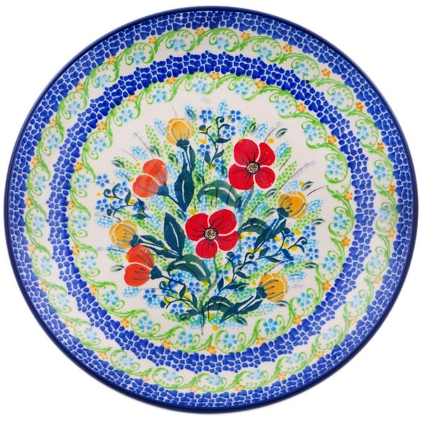 Authentic Polish Pottery Dinner Plate Signature UNIKAT in Blooming Joy
