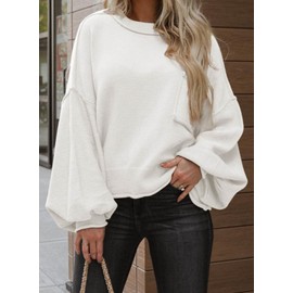 Dokotoo Womens Sweaters Fall 2024 Lightweight Sweater Teacher Outfits Winter Clothes for Women Trendy Oversized Women's Sweaters White Fashion 2024 Winter Bell Sleeve Pullover