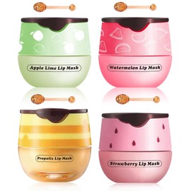 Bálsamo Labial con Mascarilla de Frutas y Miel  Fruit  Honey Lip Mask with Propolis  Vitamin E, 4 Pack                                                