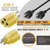 [4-in-1] 15 Amp Household AC Plug to 20 Amp T