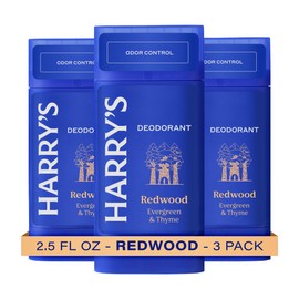 Harry's Aluminum Free Deodorant for Men - Odor Control, Redwood Scent, 2.5 Oz, 3-Pack, Men Deodorant Aluminum Free