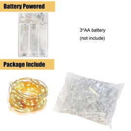 Photo Clip String Lights Battery Powered with 100 Clear Clips, 100 LED Fairy Starry String Lights, Silver Wire Fairy String Lights for Hanging Photo Wall Wedding Party Christmas Decor