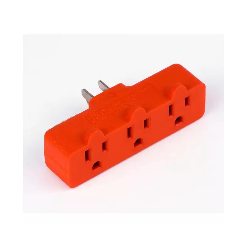 Heavy-Duty Grounded Triple Tap Adapter: 3-Way Electrical Splitter with 3