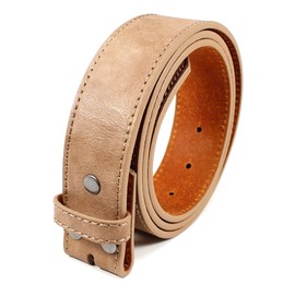 BC Belts Leather Belt Strap with Vintage Distressed Texture 1.5" Wide with Snaps (Tan/Light Brown-M)