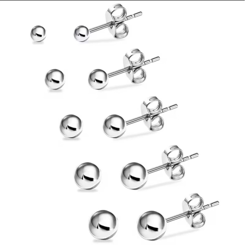 Unbranded S925 Sterling Silver Round Ball Stud Earrings - 3mm