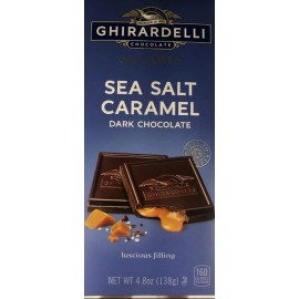 Ghirardelli Sea Salt Caramel Dark Chocolate Square Bites 4.8 oz Bar - NEW 3 Bar