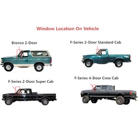 Driver Left Side Front Vent Window Vent Glass Compatible with Ford Bronco/F150/F250/F350 1992-1997 Models
