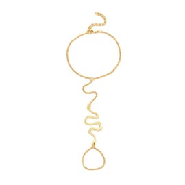 Sttiafay Snake Hand Chain Bracelet Gothic Finger Ring Bracelet Gold Cobra Charm Slave Bracelet Hand Accessory for Women