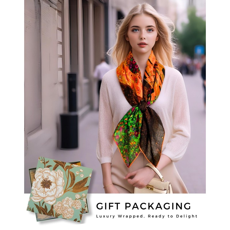 PoeticEHome Cashmere Scarf Wrap 36x36 Inch - Featherlight Artistic Large
