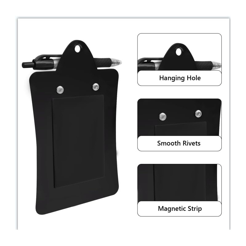Clipco Mini Clipboard with Magnetic Back Includes Paper Pad and