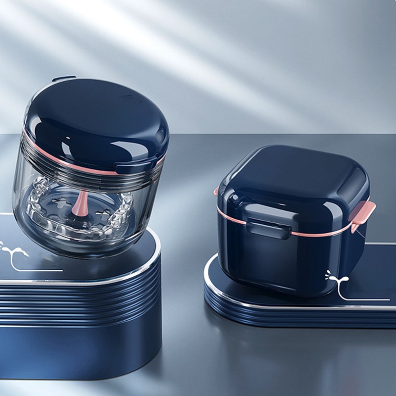 Mouth Guard Case Storage Box Good Sealing with Brush Mirror