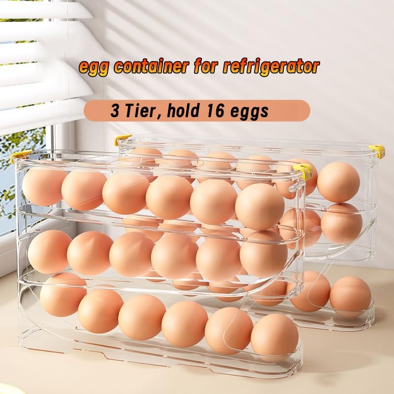 MEUPMEOP Egg Container for Refrigerator Clear Stackable Egg Holder for