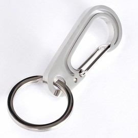 [カロカック] カラビナ キーチェーン キーフック 超軽量 チタン製 キーホルダー スタイリッシュ 丈夫 持ち運び便利 4種類展開 (タイプD)