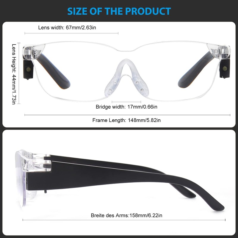OKH Magnifying Glasses with Light, 160% Magnifying Glasses for Close