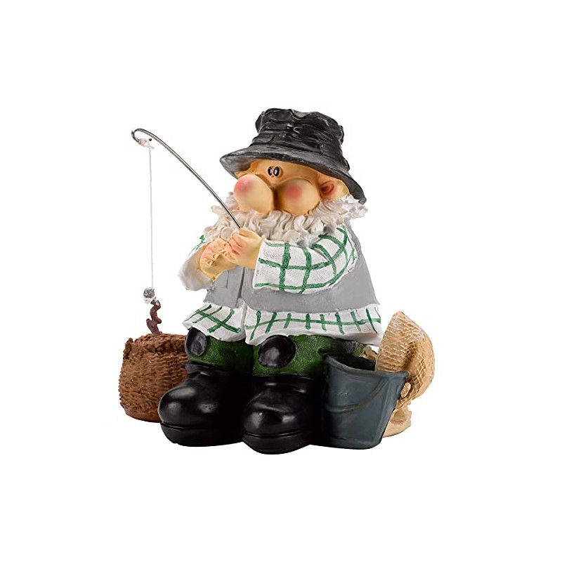 Smart Solar Figure GNOMO Fishing 22.5CM, Black/White