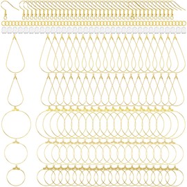 OIIKI 700pcs Hypoallergenic Earring Making Kit, Gold Plated Earring Hooks, Earring Beading Hoops, Clear Rubber Earrings Backs, Jump Rings for DIY Jewelry Making, Earring Making Supplies