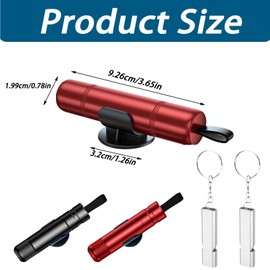 3Pcs Life Hammer with Seatbelt Cutter, Safe Hero Life Hammer, Emergency Car Window Breaker 2-in-1 Window Breaker and Seat Belt Cutter for Car Safety, Cars Safety Hammers (Black+red 1)