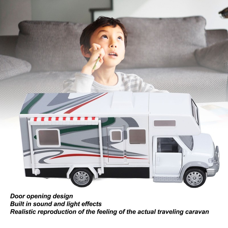1/32 Kids RV Toy Sound Light Opening Doors Simulation Educational