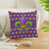 Mardi Gras Throw Pillow Covers 18x18 Set of 4 Fleur