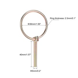sourcing map Linch Pin with Ring - 5mm x 40mm Trailer Pins Assortment Kit for Boat Kayak Canoe Trailer Tractor Trolley Horsebox 5Pcs
