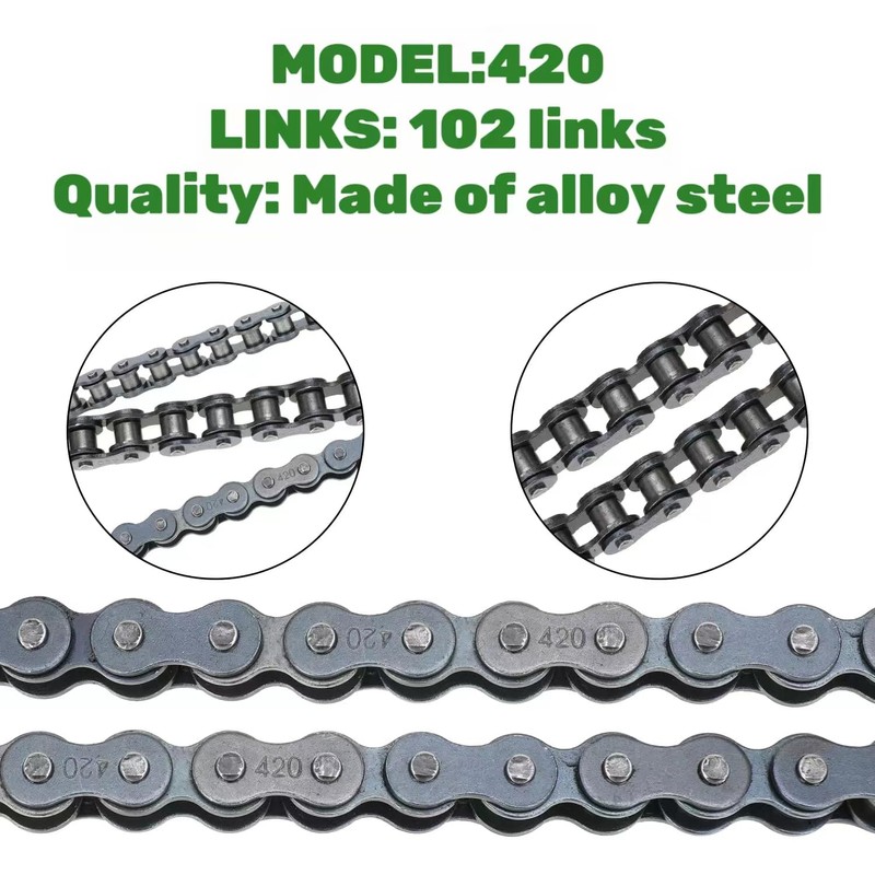 420 Drive Chain 102/120/132 Links Heavy Duty + 420 Chain