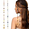 2 Pcs Bohemian Hair Chain with Colorful Beads & Sun