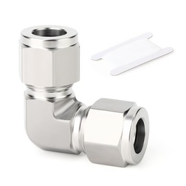 TAISHER 1PCS 316 Stainless Steel 90 Degree Compression Tube Pipe Fitting Connector, 8mm Tube OD x 8mm Tube OD Adapter