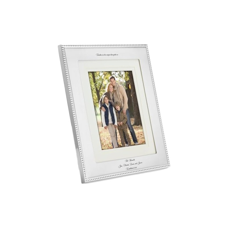 THINGS REMEMBERED Engraved Silver Beaded 8x10 Picture Frame- Vertical/Portrait (Free