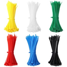 Cable Ties 600 Pieces Cable Ties 150 x 3.6 mm Adjustable Cable Tie Set Super Durable Quick Fix for Cable Management Gardening Living Workshops Crafts Multicoloured