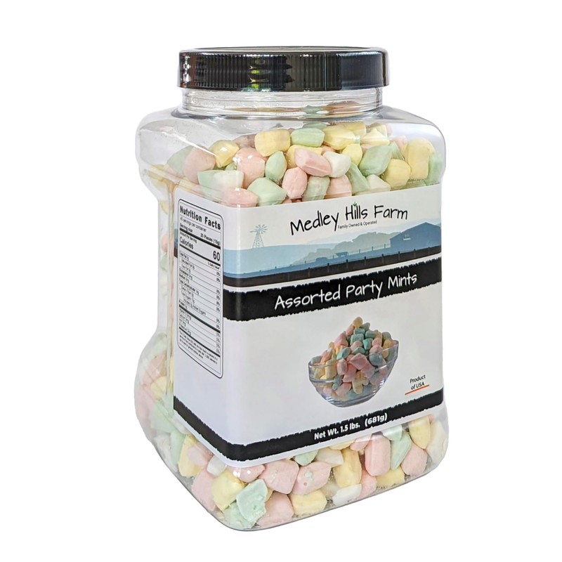 Assorted Party Mints By Medley Hills Farm in Reusable Container