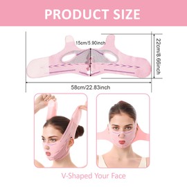 FunnAura 1 Pcs Double Chin Reducer, Reusable Breathable Comfortable Face Lifting Strap, V Line Lifting Mask for Skin Sagging Jawline Lift