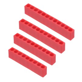 sourcing map 4pcs Plastic Hex Shank Screwdriver Bit Holder Organizer 9-12 Holes 1/4 Inch Plastic Drill Bits Storage Case for Any 1/4" Hex Shank Metal Driver Bits Use, Red