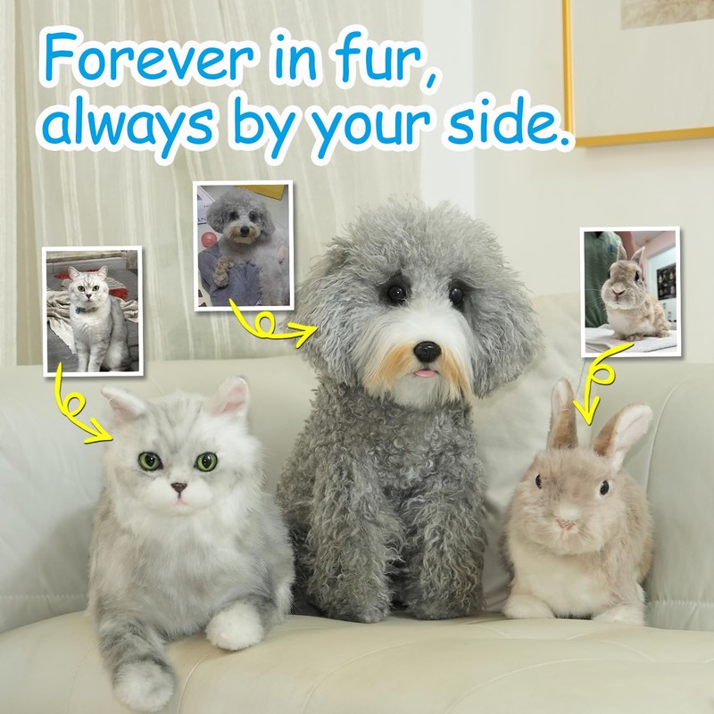 Custom Dog Pluash, Teddy-Inspired Textured Accent, Neutral Home Office Decor