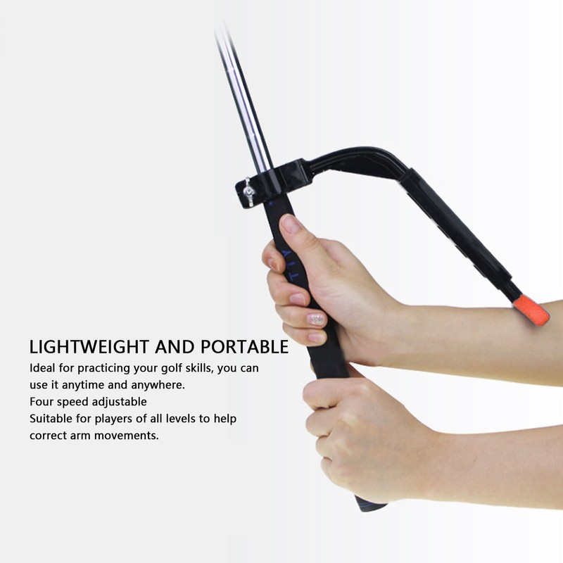 Golf Swing Trainer Aid Black Red Lightweight Retractable Four Speed