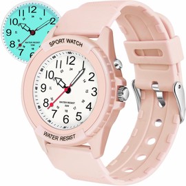 TENOCK Women's Sporty Watch Analogue Men's Analogue Quartz Watch 50 m Waterproof Watch with Night Light for Fashionable Casual Matching or Sports Activity (Pink)