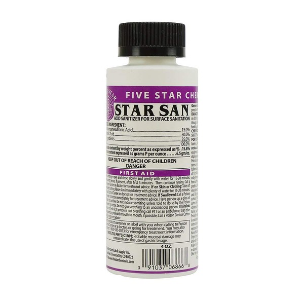 Five Star - Star San - 4 Ounce - High Foaming Sanitizer