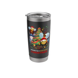 Wishing You a Buzz-tastic Christmas Honey Bee Beekeeper Stainless Steel Insulated Tumbler