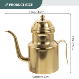 Hemoton Stainless Steel Oil Dispenser Bottle 15Oz Leakproof Oil Pourer with Cover for Cooking Olive Vinegar Reuse Kitchen Tool