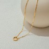 FAMARINE Gold Pendant Necklace for Women Trendy Simple Fashion Jewelry